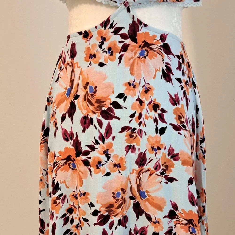 Alexia Admor Ali Fit And Flare Blue Floral Print Size Size 10 NWT